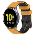 For Samsung Galaxy Watch Active 2 40mm 20mm Football Pattern Two-Color Silicone Watch Band(Yellow+Black) - 1