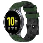 For Samsung Galaxy Watch Active 2 40mm 20mm Football Pattern Two-Color Silicone Watch Band(Armygreen+Black) - 1