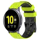 For Samsung Galaxy Watch Active 2 44mm 20mm Football Pattern Two-Color Silicone Watch Band(Lime Green + Black) - 1