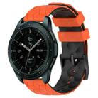 For Samsung Galaxy Watch 42mm 20mm Football Pattern Two-Color Silicone Watch Band(Orange+Black) - 1
