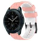 For Samsung Galaxy Watch 42mm 20mm Football Pattern Two-Color Silicone Watch Band(Pink+White) - 1