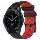 For Samsung Galaxy Watch 42mm 20mm Football Pattern Two-Color Silicone Watch Band(Black+Red) - 1