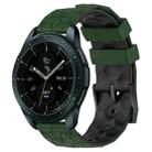 For Samsung Galaxy Watch 42mm 20mm Football Pattern Two-Color Silicone Watch Band(Armygreen+Black) - 1
