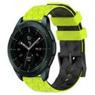 For Samsung Galaxy Watch 42mm 20mm Football Pattern Two-Color Silicone Watch Band(Lime Green + Black) - 1