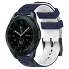 For Samsung Galaxy Watch 42mm 20mm Football Pattern Two-Color Silicone Watch Band(Midnight Blue + White) - 1