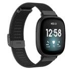 For Fitbit Versa 4 / Versa 3 / Sense 2 / Sense Integrated Milan Buckle Fine Mesh Metal Watch Band(Black) - 1