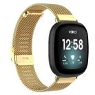 For Fitbit Versa 4 / Versa 3 / Sense 2 / Sense Integrated Milan Buckle Fine Mesh Metal Watch Band(Gold) - 1
