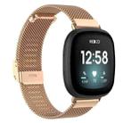 For Fitbit Versa 4 / Versa 3 / Sense 2 / Sense Integrated Milan Buckle Fine Mesh Metal Watch Band(Rose Gold) - 1