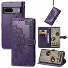 For Google Pixel 7A Mandala Flower Embossed Leather Phone Case(Purple) - 1