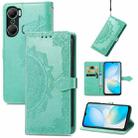 For Infinix Hot 12 Pro Mandala Flower Embossed Leather Phone Case(Green) - 1