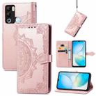 For Infinix Hot 12i Mandala Flower Embossed Leather Phone Case(Rose Gold) - 1