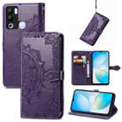 For Infinix Hot 12i Mandala Flower Embossed Leather Phone Case(Purple) - 1