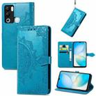 For Infinix Hot 12i Mandala Flower Embossed Leather Phone Case(Blue) - 1