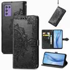 For ZTE Libero 5G III Mandala Flower Embossed Leather Phone Case(Black) - 1