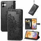For Samsung Galaxy A04 Mandala Flower Embossed Leather Phone Case(Black) - 1