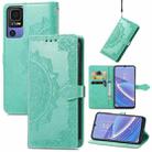 For TCL 40 SE Mandala Flower Embossed Leather Phone Case(Green) - 1