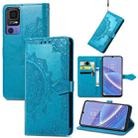 For TCL 40 SE Mandala Flower Embossed Leather Phone Case(Blue) - 1