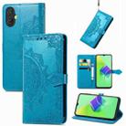 For Tecno Spark 9 Pro Mandala Flower Embossed Leather Phone Case(Blue) - 1