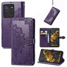 For vivo iQOO Neo 6 Mandala Flower Embossed Leather Phone Case(Purple) - 1