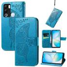 For Infinix Hot 12i Butterfly Love Flower Embossed Leather Phone Case(Blue) - 1