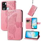 For Infinix Hot 12i Butterfly Love Flower Embossed Leather Phone Case(Pink) - 1