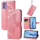 For ZTE Libero 5G III Butterfly Love Flower Embossed Leather Phone Case(Pink) - 1