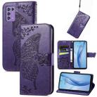 For ZTE Libero 5G III Butterfly Love Flower Embossed Leather Phone Case(Purple) - 1