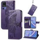 For TCL 40 SE Butterfly Love Flower Embossed Leather Phone Case(Purple) - 1