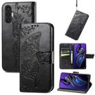 For Tecno Pova 3 Butterfly Love Flower Embossed Leather Phone Case(Black) - 1