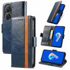 For Asus Zenfone 9 CaseNeo Splicing Dual Magnetic Buckle Leather Phone Case(Blue) - 1