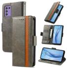 For ZTE Libero 5G III CaseNeo Splicing Dual Magnetic Buckle Leather Phone Case(Gray) - 1