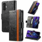 For Tecno Pova 3 CaseNeo Splicing Dual Magnetic Buckle Leather Phone Case(Black) - 1