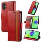 For Tecno Spark 9 Pro CaseNeo Splicing Dual Magnetic Buckle Leather Phone Case(Red) - 1