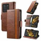 For vivo iQOO Neo 6 CaseNeo Splicing Dual Magnetic Buckle Leather Phone Case(Brown) - 1