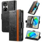 For ZTE Blade V40s CaseNeo Splicing Dual Magnetic Buckle Leather Phone Case(Black) - 1