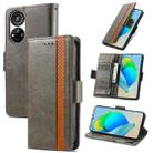 For ZTE Blade V40s CaseNeo Splicing Dual Magnetic Buckle Leather Phone Case(Gray) - 1