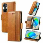 For ZTE Blade V40s CaseNeo Splicing Dual Magnetic Buckle Leather Phone Case(Khaki) - 1