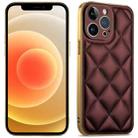 For iPhone 12 Suteni Electroplated Big Diamond Grid Leather Soft TPU Phone Case(Purple) - 1