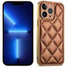 For iPhone 13 Pro Suteni Electroplated Big Diamond Grid Leather Soft TPU Phone Case(Brown) - 1