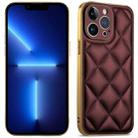 For iPhone 13 Pro Suteni Electroplated Big Diamond Grid Leather Soft TPU Phone Case(Purple) - 1