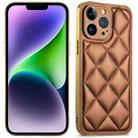 For iPhone 14 Plus Suteni Electroplated Big Diamond Grid Leather Soft TPU Phone Case(Brown) - 1