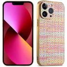 For iPhone 13 Suteni Electroplated Woven Cloth PU Soft TPU Phone Case(Rainbow) - 1