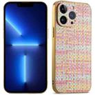 For iPhone 13 Pro Suteni Electroplated Woven Cloth PU Soft TPU Phone Case(Rainbow) - 1