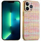 For iPhone 13 Pro Max Suteni Electroplated Woven Cloth PU Soft TPU Phone Case(Rainbow) - 1