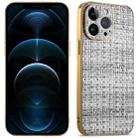 For iPhone 12 Pro Max Suteni Electroplated Woven Cloth PU Soft TPU Phone Case(Black Gray) - 1