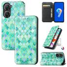 For Asus Zenfone 9 CaseNeo Colorful Magnetic Leather Phone Case(Emerald) - 1