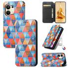 For OPPO Reno9 CaseNeo Colorful Magnetic Leather Phone Case(Rhombus Mandala) - 1