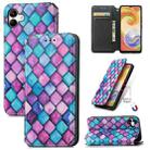 For Samsung Galaxy A04 CaseNeo Colorful Magnetic Leather Phone Case(Purple Scales) - 1