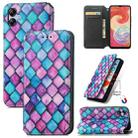 For Samsung Galaxy A04E CaseNeo Colorful Magnetic Leather Phone Case(Purple Scales) - 1