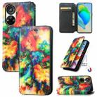 For ZTE Blade V40s CaseNeo Colorful Magnetic Leather Phone Case(Colorful Cloud) - 1